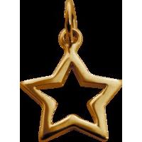 Gold Open Star Charm