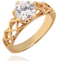 Gold AAA Zircon Fine Statement Ring for Wedding Party