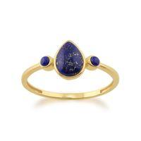 Gold Plated Sterling Silver 0.60ct Lapis Lazuli Cabochon Ring