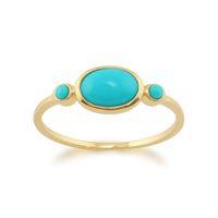 Gold Plated Sterling Silver 0.60ct Turquoise Cabochon Ring