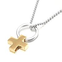 Golden Cross Zinc Alloy Men\'s Pendant Necklace