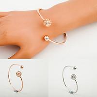 Golden Ball Hollow Cuff Bangle Bracelet Jewelry Set (67cm) Christmas Gifts