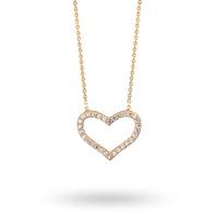 Gold Plated Cubic Zirconia Open Heart Necklace