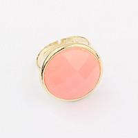 Gold Plated Alloy Button Pattern Ring (Assorted Colors)