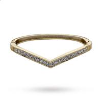 Gold Plated Crystal Wishbone Bangle