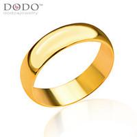 Gold color Ring Men Gift Wholesale 18k Gold Plated 6MM Wide Classic Wedding Bands Rings for Men Jewelry R70092