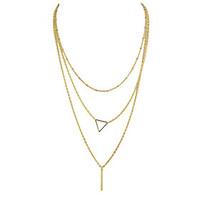 gold silver plated multialyers long chain necklace