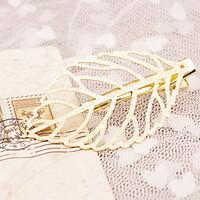 Gold Hollow Leaf Branch Shape Hair Clip Barrette Pins for Lady Casul Hair Jewelry
