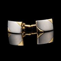 gold plated rectangle cufflinks mens jewelry cufflink groomsman gifts  ...