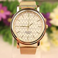 Gold Mesh Grid Korean Fashion Explosion Models Male Ms. Universal Watch Cool Watches Unique Watches