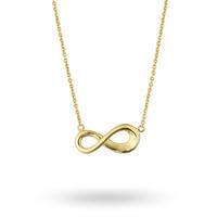 Gold Plated Infinity Necklace With Cubic Zirconia Stone