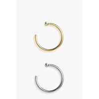 gold silver 2 pack removable lip ring multi