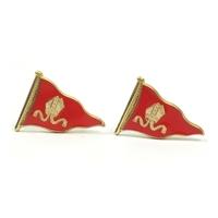 Gold tone mitre on flag cuff links