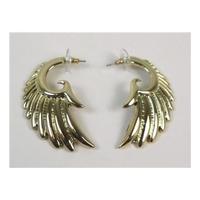 Gold tone angel wing stud earrings