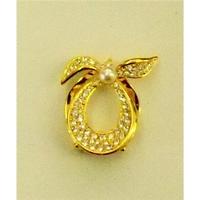 Gold Plated Clip on Brooch