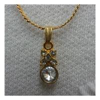 Gold chain and diamond effect gem pendant Unbranded - Size: Medium - Metallics - Pendant
