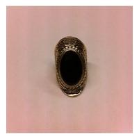 Gold plated onyx style cocktail ring Unbranded - Size: N - Black - ring