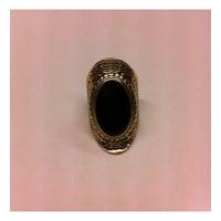 gold plated onyx style cocktail ring unbranded size n black ring