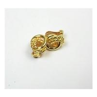 Gold tone rope ring clip on earrings