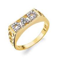 Gold Plated Silver & CZ Dad Ring