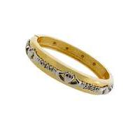 gold plated claddagh message bangle