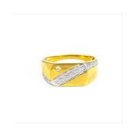 Gold Plated Silver Gents Diamond Ring