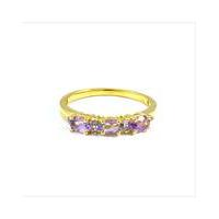 Gold Plated Amethyst and Diamond Ring