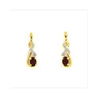 Gold Plated Silver Red Garnet Earrings