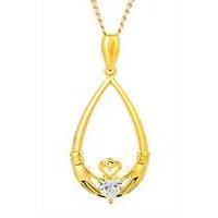 Gold Plated Silver Claddagh Pendant