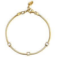 Gold Plated Sterling Silver Triple CZ Bracelet ESBR11588B180