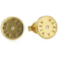 Gold Plated Silver Make A Wish Stud Earrings ESER92346B000