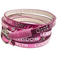 good works rainbow crystal pink leather bracelet hwacs3055 pink