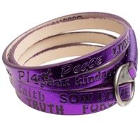 Good Works Rainbow Purple Leather Bracelet HWACS3052 PURPL