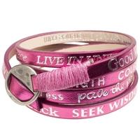 Good Works Rainbow Pink Leather Bracelet HWACS3052 PINK