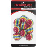Golfers Club Collection Stripe Practice Ball 9 Pack