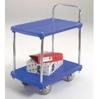 GPC Blue 2 Tier Plastic Platform Trolley (Pack of 1)