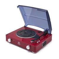 GPO Retro Stylo Turntable (3 Speed) with Built-In Speakers - Red