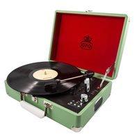 GPO ATTACHE RECORD PLAYER TURNTABLE SUITCASE in Green