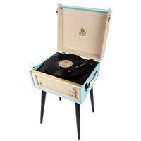 gpo bermuda record player turntable in blue cream