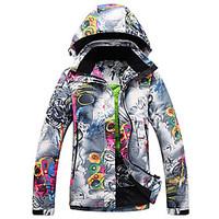 GQY Ski Wear Ski/Snowboard Jackets Women\'s Winter Wear Polyester Floral / Botanical Winter Clothing Thermal / Warm / Windproof / Wearable