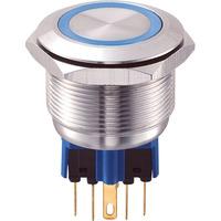 GQ25-11E/B/12V 25mm IP65 Vandal Resistant Switch DPST, On-On, Blue LED