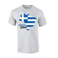 greece 2014 country flag t shirt grey