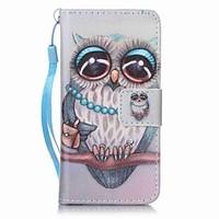 Gray Owl Painting PU Phone Case for apple iTouch 5 6