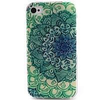 Green Flowers Pattern TPU Material Soft Phone Case for iPhone 4/4S