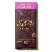 Green & Blacks Organic Choc Raisin & Hazelnut 100g