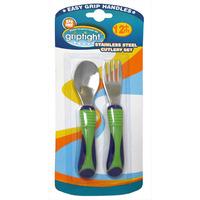 Griptight Stainless Steel Cutlery Set Green/Blue 12m+
