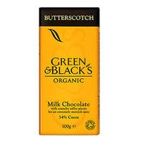 green blacks organic milk butterscotch choc 100g