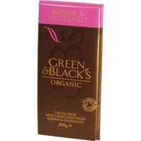 Green & Blacks Organic Choc Raisin & Hazelnut 100g (15 x 100g)