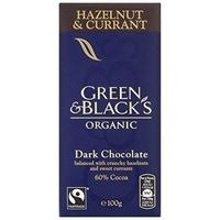 Green & Blacks Organic Choc Hazelnut Currant 100g (15 x 100g)