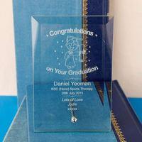 graduation glass plaque male